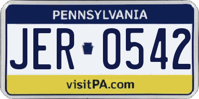 PA license plate JER0542