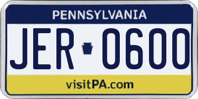 PA license plate JER0600