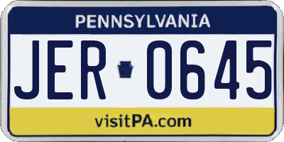 PA license plate JER0645