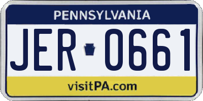 PA license plate JER0661