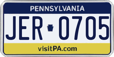 PA license plate JER0705