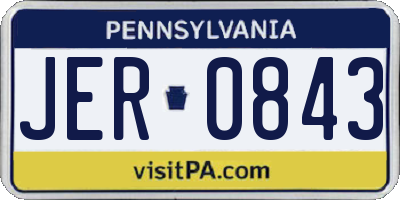 PA license plate JER0843