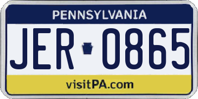 PA license plate JER0865
