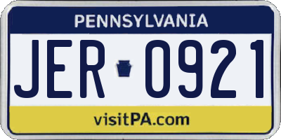 PA license plate JER0921