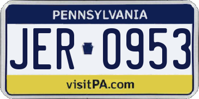 PA license plate JER0953