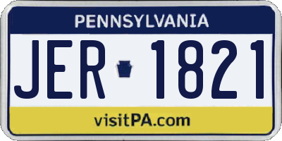PA license plate JER1821