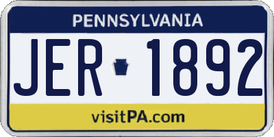 PA license plate JER1892