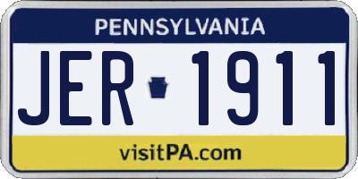 PA license plate JER1911