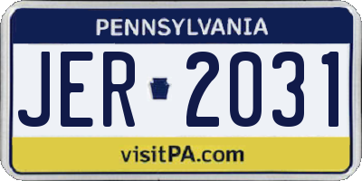 PA license plate JER2031