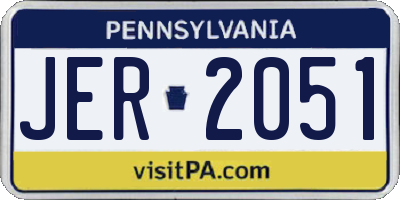 PA license plate JER2051