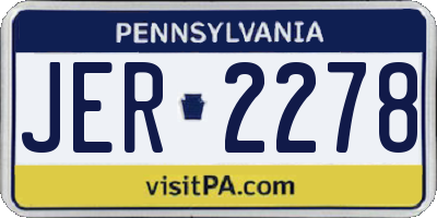 PA license plate JER2278