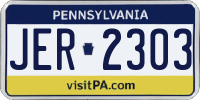PA license plate JER2303