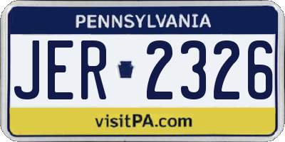 PA license plate JER2326