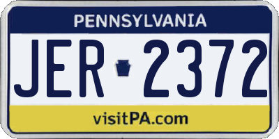 PA license plate JER2372