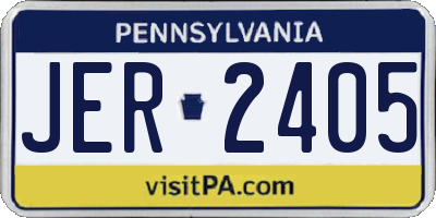 PA license plate JER2405