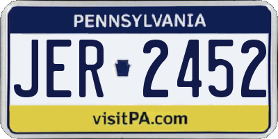 PA license plate JER2452