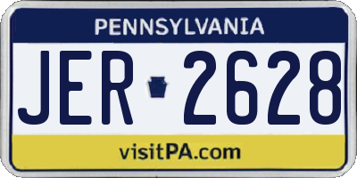 PA license plate JER2628