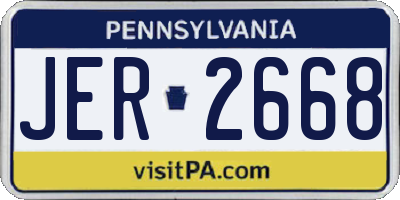PA license plate JER2668