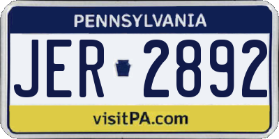 PA license plate JER2892