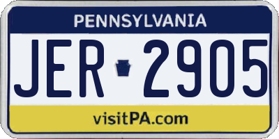 PA license plate JER2905