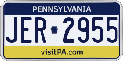 PA license plate JER2955