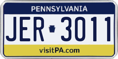 PA license plate JER3011