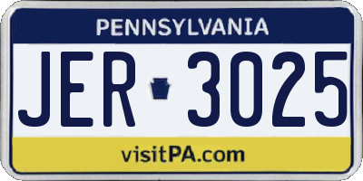 PA license plate JER3025