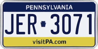 PA license plate JER3071