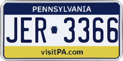 PA license plate JER3366
