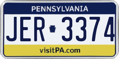 PA license plate JER3374