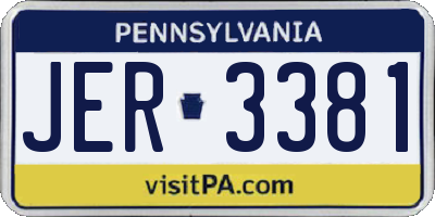 PA license plate JER3381