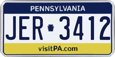 PA license plate JER3412