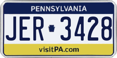 PA license plate JER3428