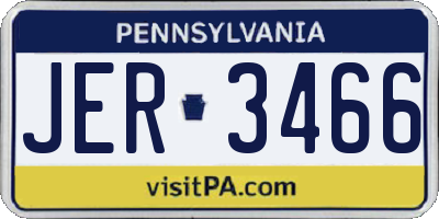 PA license plate JER3466