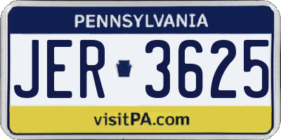 PA license plate JER3625