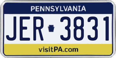 PA license plate JER3831