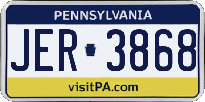 PA license plate JER3868