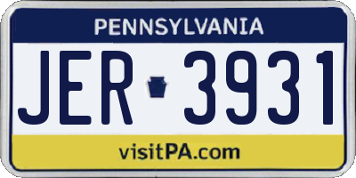 PA license plate JER3931