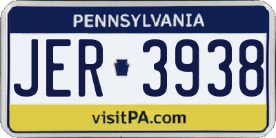 PA license plate JER3938