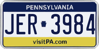PA license plate JER3984