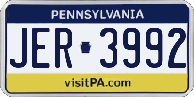 PA license plate JER3992