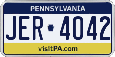 PA license plate JER4042
