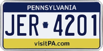 PA license plate JER4201