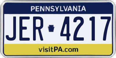PA license plate JER4217
