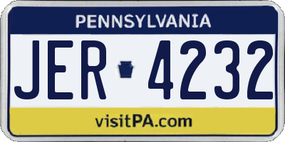 PA license plate JER4232