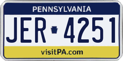 PA license plate JER4251