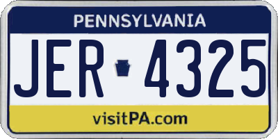 PA license plate JER4325