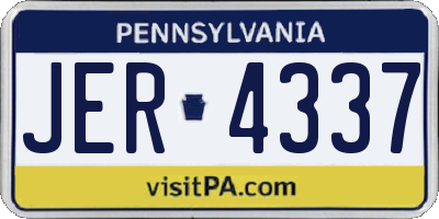 PA license plate JER4337