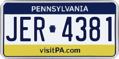 PA license plate JER4381