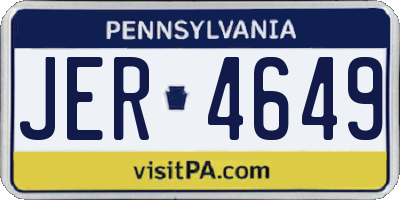 PA license plate JER4649